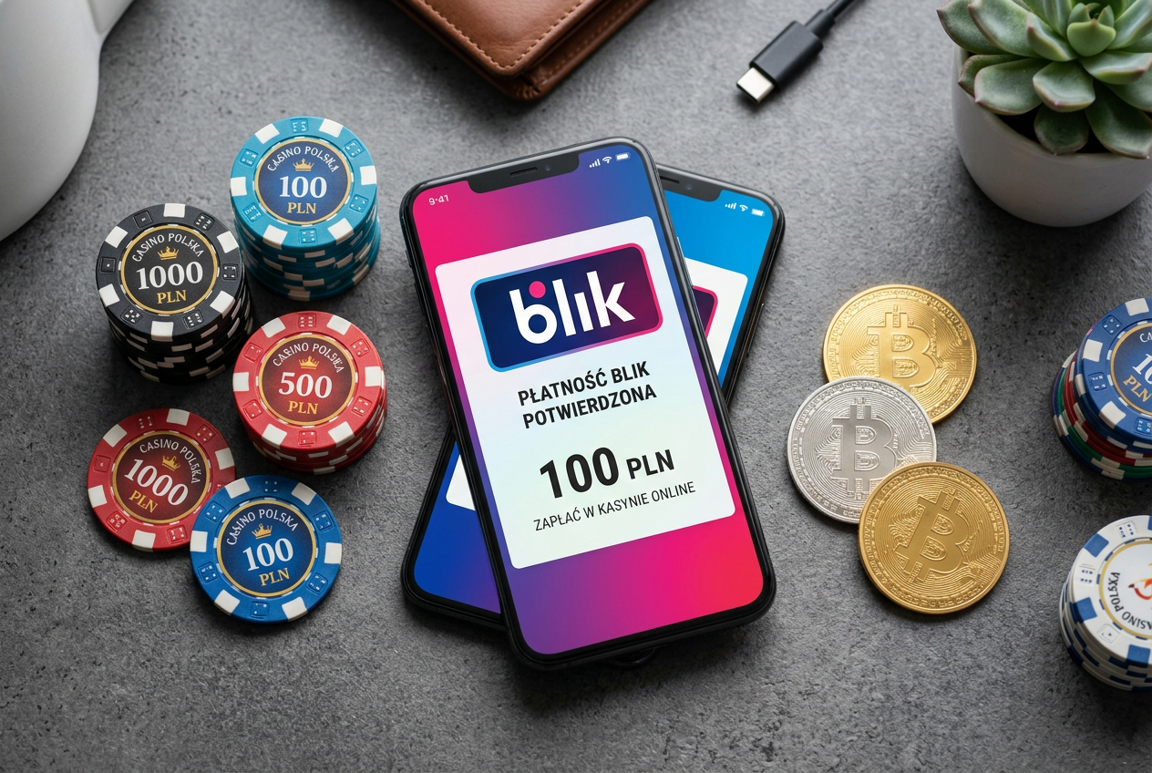 Ilustracja metod płatności BLIK oraz kryptowalut w polskim kasynie online