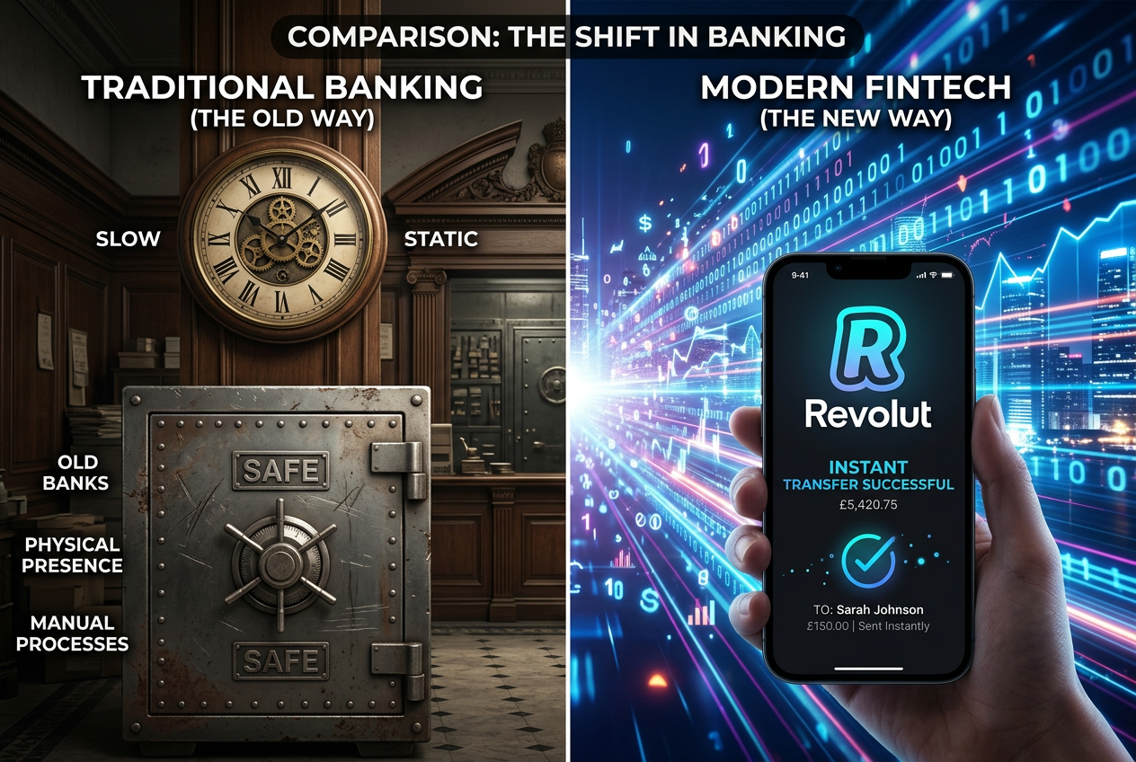 Porównanie szybkości i dyskrecji płatności Revolut i tradycyjnych banków